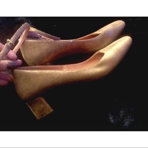 COACH Ankle Strap Metallic Pumps